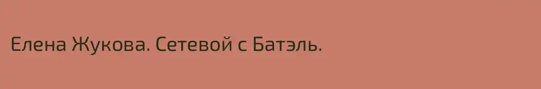 Елена Жукова. Сетевой с Батэль.